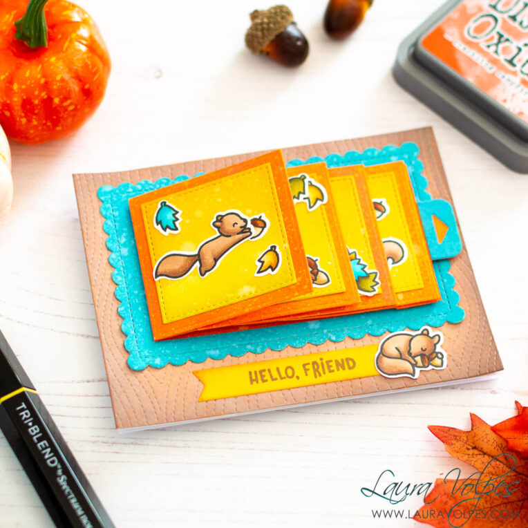 FLIPPIN AWESOME FALL CARD | LAWN FAWN LET'S GO NUTS
