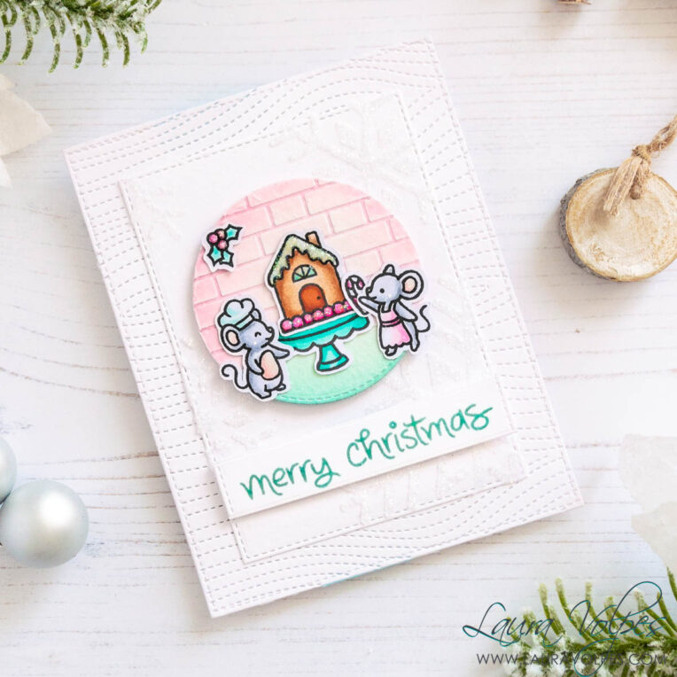 CLEAN AND SIMPLE CHRISTMAS CARD | LAWN FAWN A CREATURE WAS STIRRING