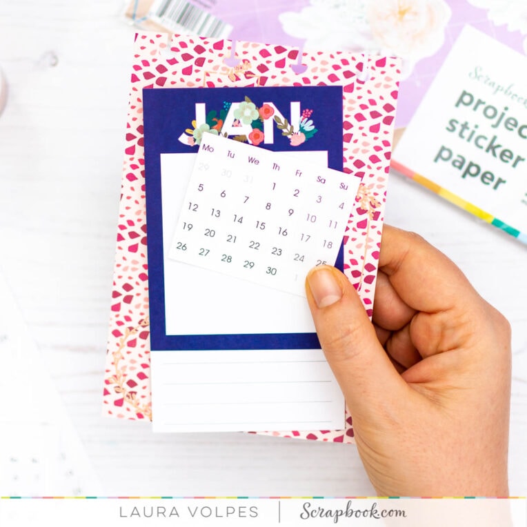 QUICK and BEAUTIFUL DIY Desk Calendar with Scrapbook Pocket Cards!