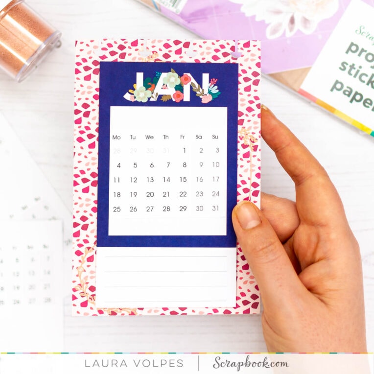 QUICK and BEAUTIFUL DIY Desk Calendar with Scrapbook Pocket Cards!